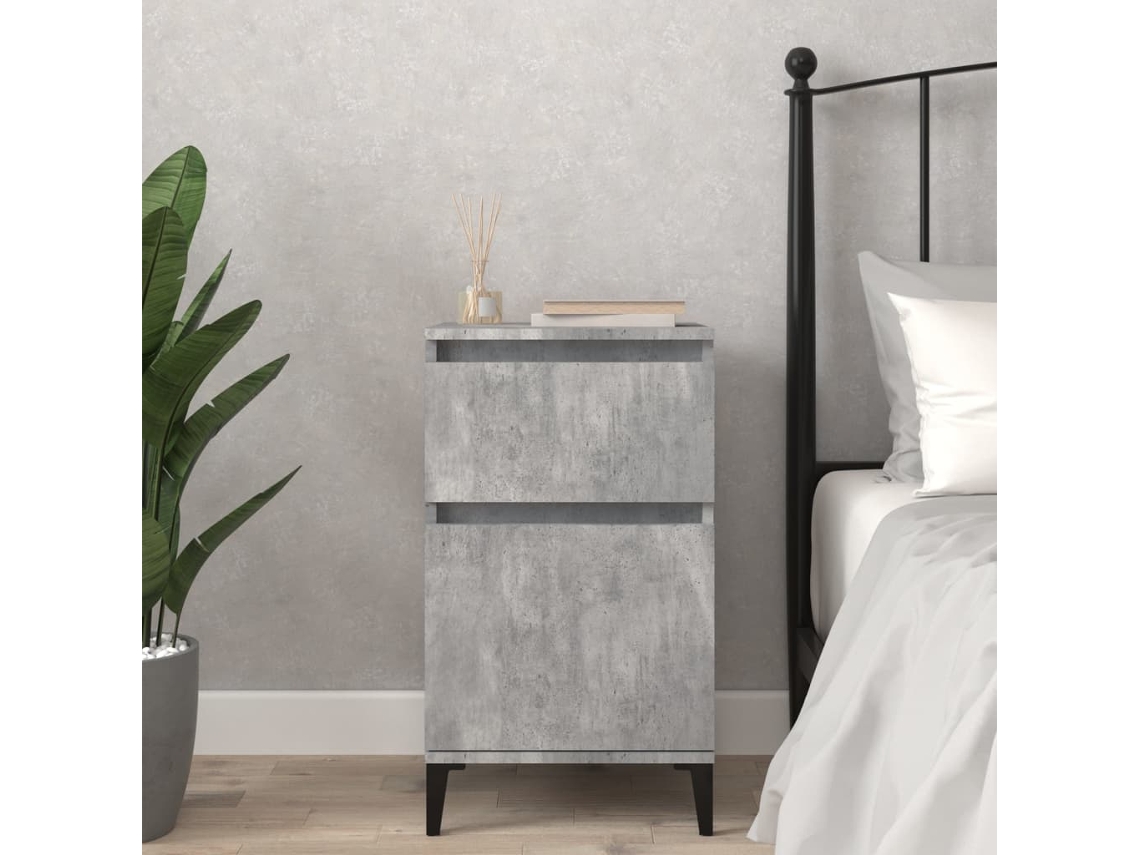 Vidaxl Mesa De Cabeceira 40x35x70 Cm Cinzento Cimento