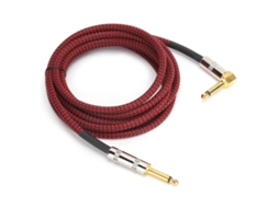 CABO DE ÁUDIO 6.35MM PARA GUITARRA ELÉTRICA 6M/19.7FT COM PLUG DOURADO E ISOLAÇÃO DUPLA