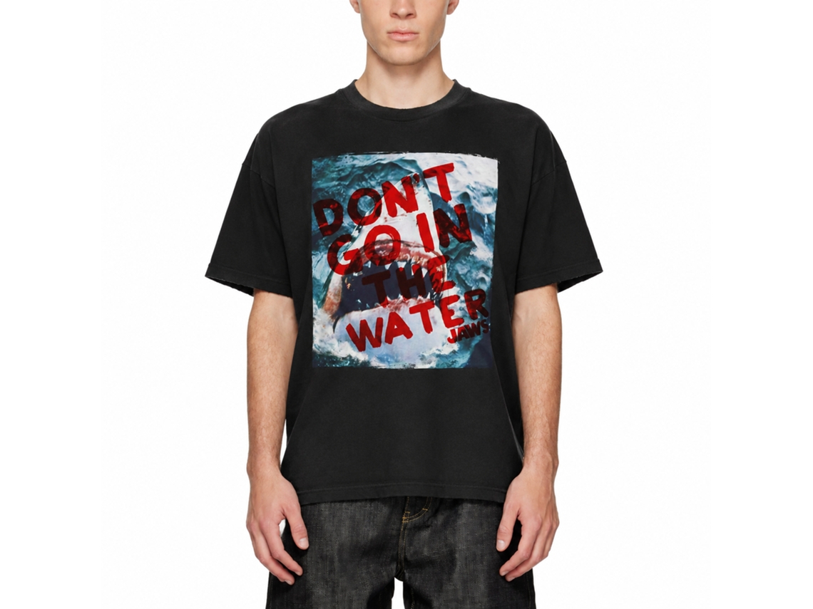 Rockinstone Jaws Movie Don't Go Black Adult Shirt Size:m