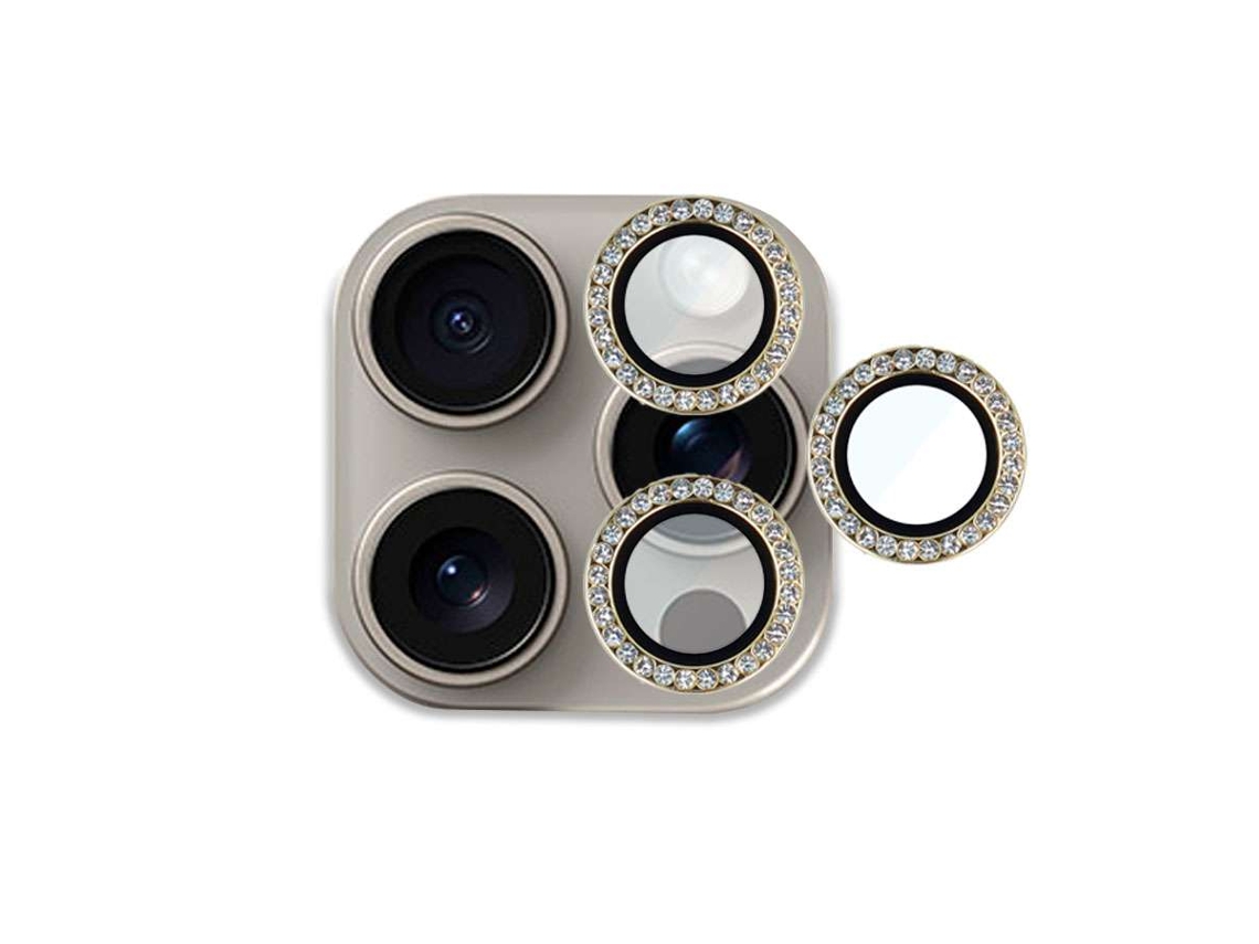 Protetor de Lente Brilho Ouro para iPhone 15 Pro Max LA CASA DE LAS CARCASAS
