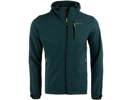 Jaqueta Softshell verde floresta masculina McKees: seca, confortável e estilosa para aventureiros.