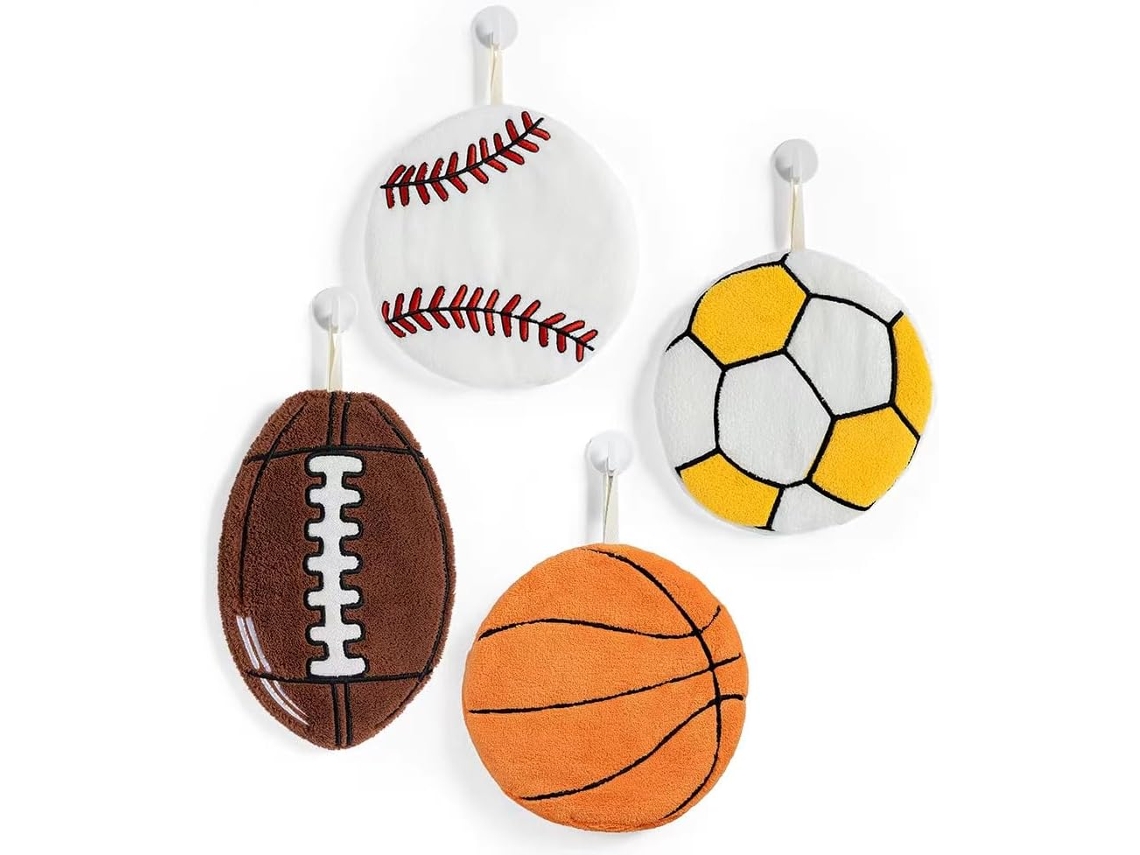 Conjunto De 4 Toalhas De Bola Com Alça Para Pendurar, Em Poliéster, Supermacias, Altamente Absorventes, Toalhas Decorativas Para Banheiro E Cozinha