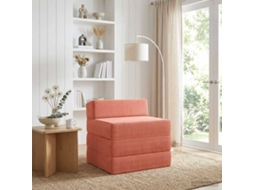 Vidaxl Sofá Cama Dobrável Laranja Vermelho 200 X 70 X 15 Cm
