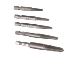 Conjunto De Extração De Parafusos Danificados Laxiscreed, 5 Peças, Tamanhos Diversos, Com Punho De 1/4 Polegadas