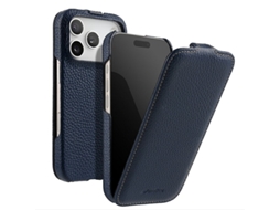 Capa Para Celular Melkco Para Iphone 17 Pro Max Em Couro Genuíno Pc - Azul