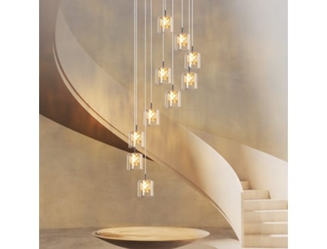 Luminária Pendente Moderna De Vidro Cristal G9 Para Sala De Jantar Com Altura Ajustável Nettlife