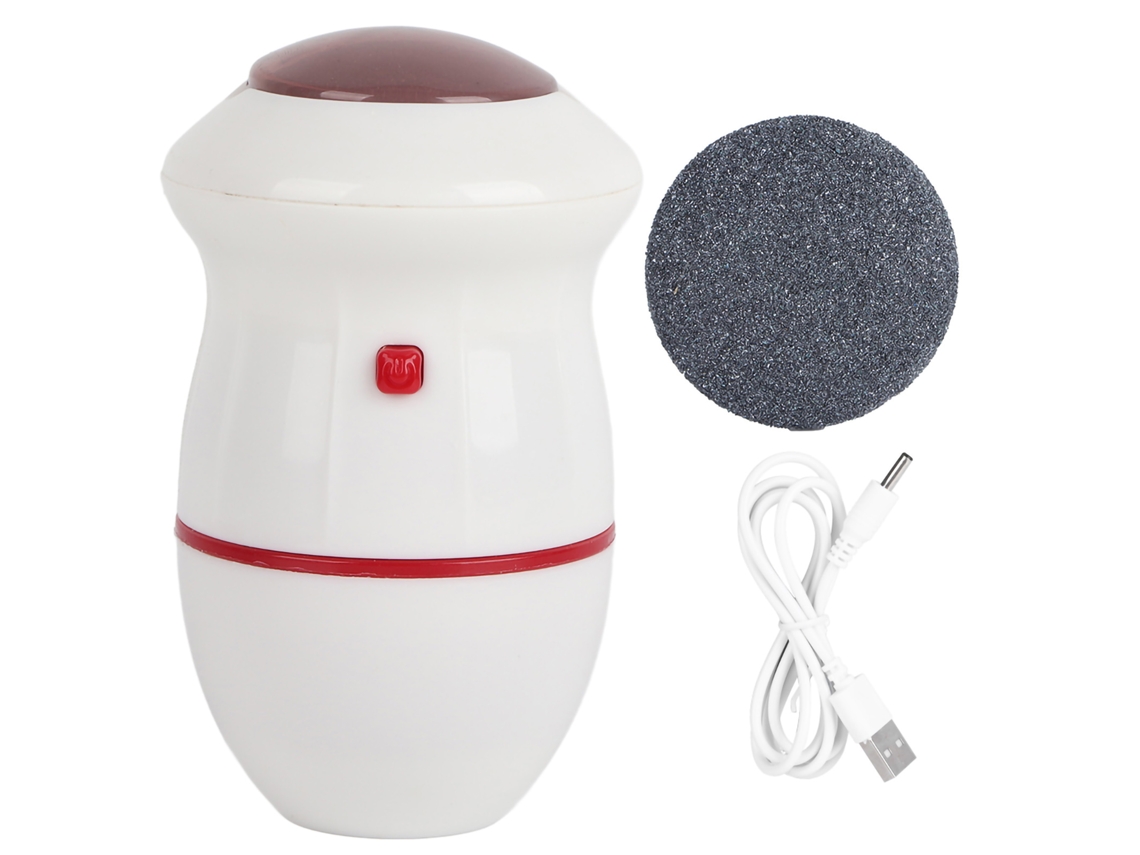 Removedor de calos elétrico com aspirador para pés, ferramenta de pedicure, bateria USB, branco vermelho