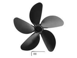 Hélice Ventiladora Universal Primerox, para Lareira, 5 Páginas, Alumínio Preto