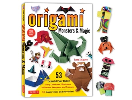 Livro Origami Monsters amp Magic de Isamu Sasagawa (Inglês)