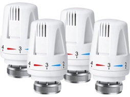 Manípulos De Termóstato Para Radiador – Conjunto De 4 – Compatível Com Danfoss M30×1,5 – Brancos