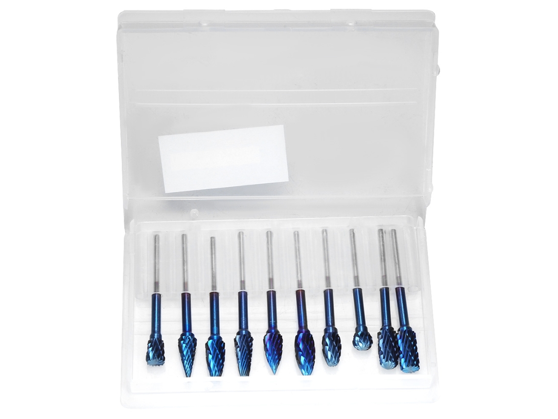 10 Peças De Broca Rotativa De Carbeto Com Revestimento Azul 3x6mm Ferramenta De Serra Para Madeira E Alumínio