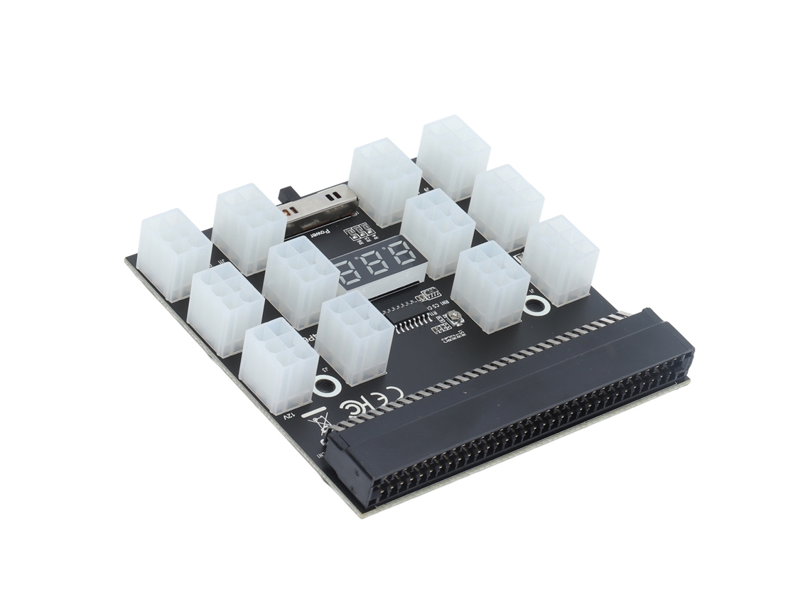 Adaptador De Alimentação Para Placa Breakout Com 12 Portas, 6 Pinos E Display Digital Para Servidor Hp