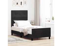 Vidaxl Cama Box Com Cabeceira Preto 80 X 200 Cm Veludo