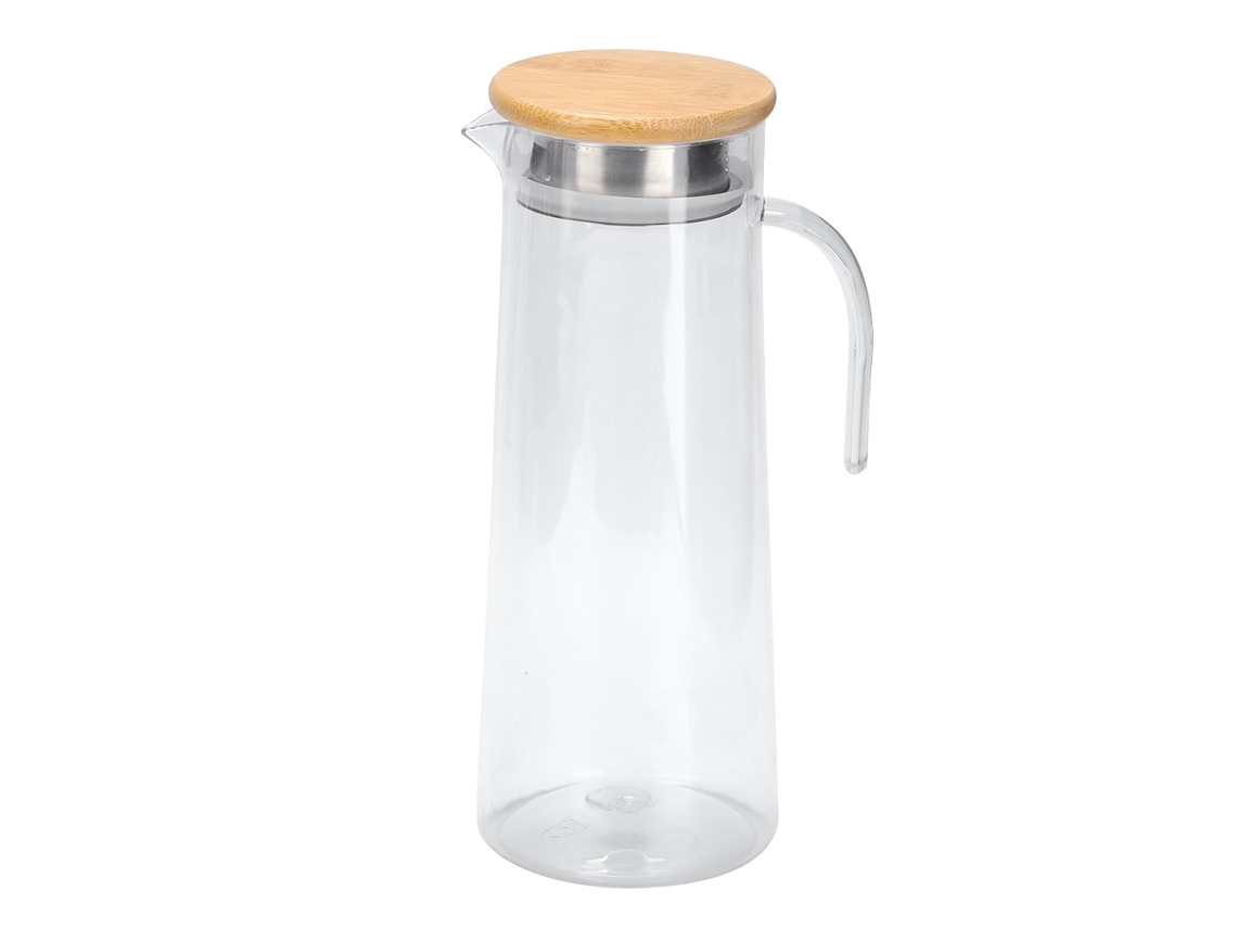 Eyf jarro de Água 1.2l Transparente em Acrílico Tampa de Bambu para Suco Bebidas Frias