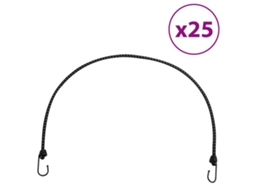 Vidaxl Cordas Elásticas C/ Faixas Refletoras E Ganchos 25 Pcs 100 Cm