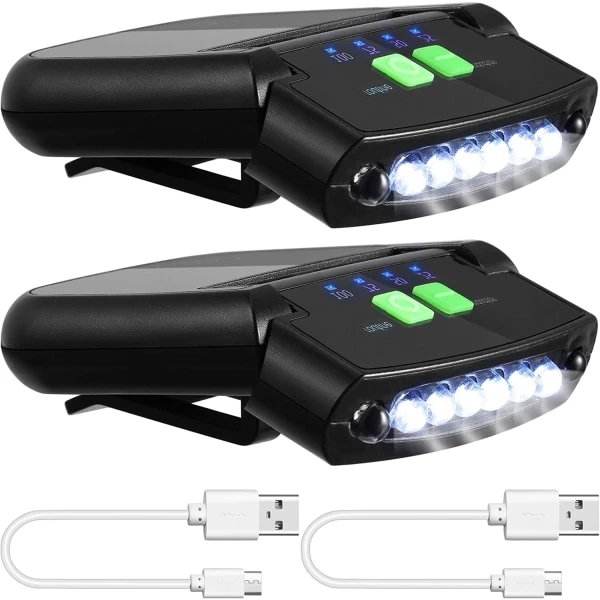 Kit com 2 Lanternas de Led para Boné, Recarregáveis​​ Via Usb BRILVIBERA