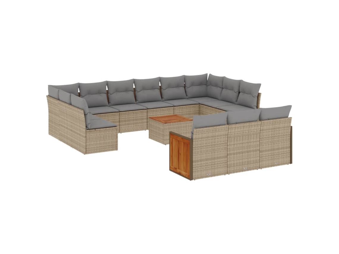 Garden Sofa Set, Garden Sofa Sets Vidaxl Bege Rattan / Vime (n/a)
