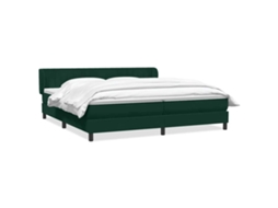 Cama com Molas e Colchões 180x220cm Veludo Verde escuro MAISON EXCLUSIVE