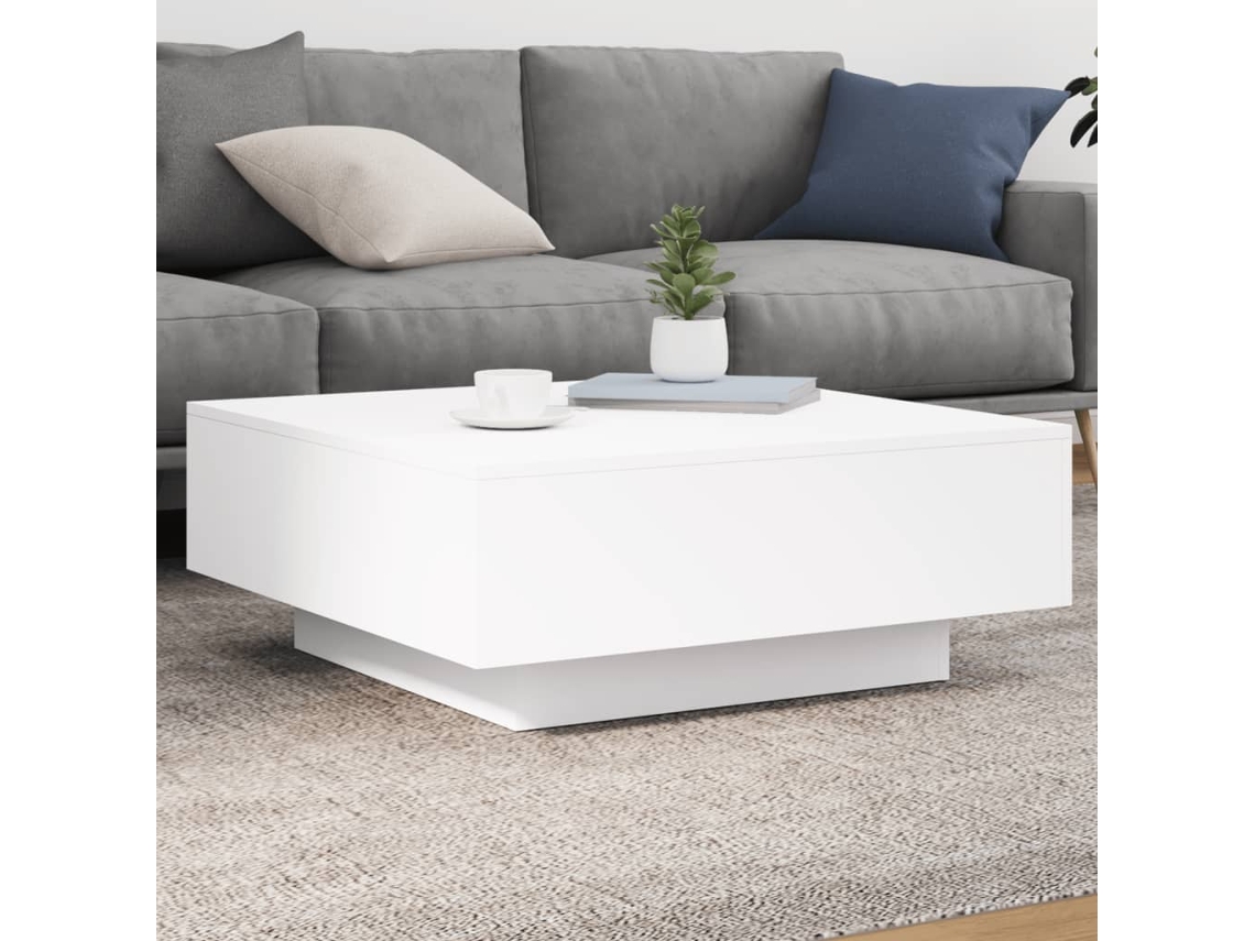 Vidaxl Mesa De Centro 80x80x31 Cm Contraplacado Branco