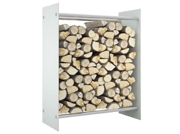 Vidaxl Suporte Para Lenha 80x35x100 Cm Vidro Temperado Branco