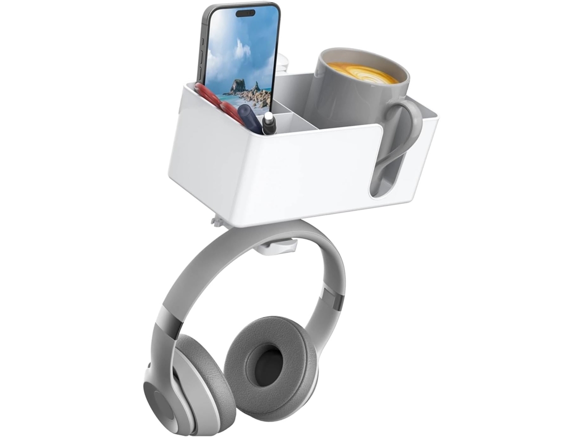 Suporte Multifuncional Em Abs Com Entrada Para Carregamento E Gancho Giratório Para Fones De Ouvido, Ideal Para