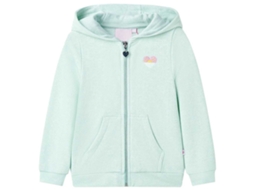 Sweatshirt Para Criança Com Capuz E Fecho Menta-claro Misto 92