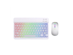 Teclado 10 Bluetooth Retroiluminado Rgb Compatível Com Tablets, Celulares, Compacto
