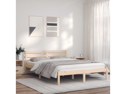 Vidaxl Estrutura Da Cama Com Cabeceira Natural 208,5 X 157,5 X 69,5 Cm