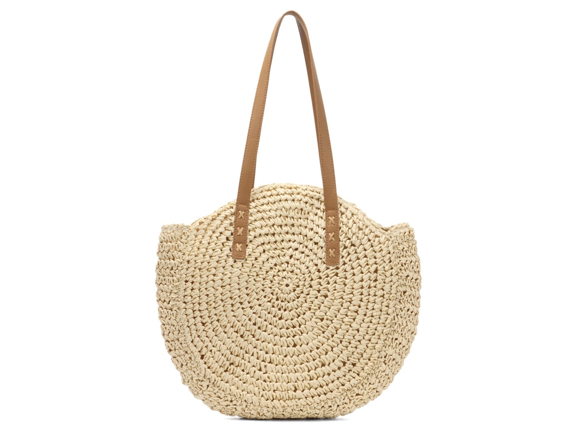 Mini Bolsa de Peito Feminina Tricotada À Mão, Design Moderno em Formato de Cabaça, Passeios Casuais Diário, na Cor Bege AQUAFORGE