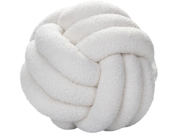 Almofada ZYBLSSBB de Bola, Entrançada, Decorativa, Sherpa, Branco Fosco