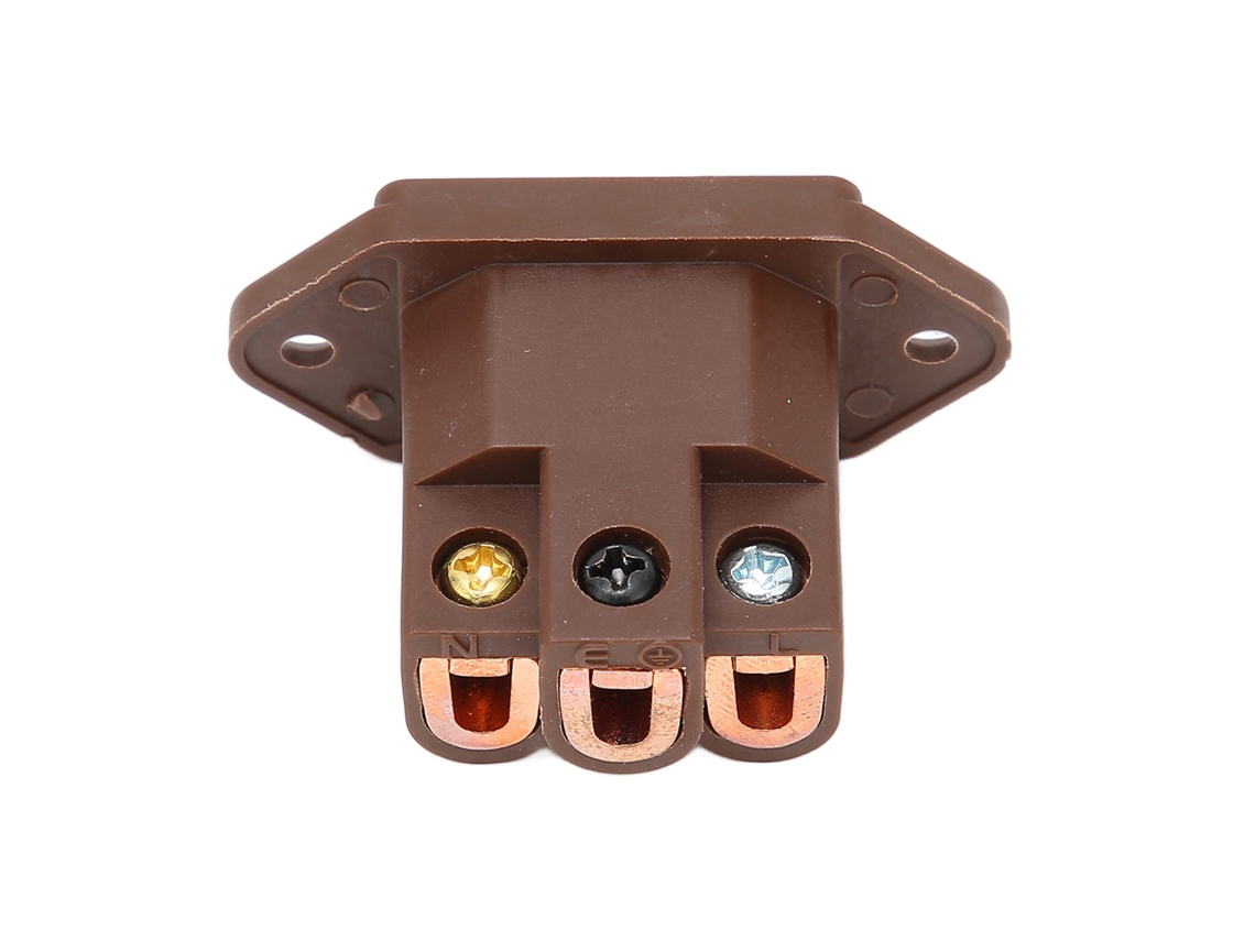 Conector De Energia Monosaudio Ic71 Iec Fêmea Montagem Em Painel De Cobre Puro 100 250v Marrom (c)