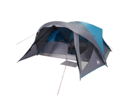 Tenda familiar estilo cabana para 6 pessoas VIDAXL impermeável azul