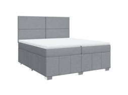 Cama com Molas/colchão 200x200 Cm Tecido Cinza claro MAISON EXCLUSIVE
