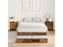 Vidaxl Estrado De Cama Com Arrumação Com Gaveta Madeira Antiga 120 Cm