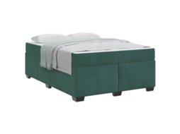 Estrutura da Cama com Colchão Verde Escuro Tecido MAISON EXCLUSIVE 160x200 cm