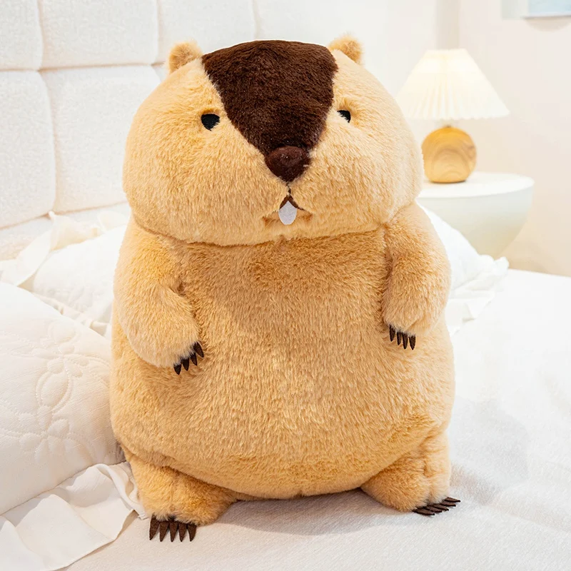 Lindo Brinquedo de Pelúcia Realista de Marmota em Estilo Anime. MDUG (cáqui, 35cm)