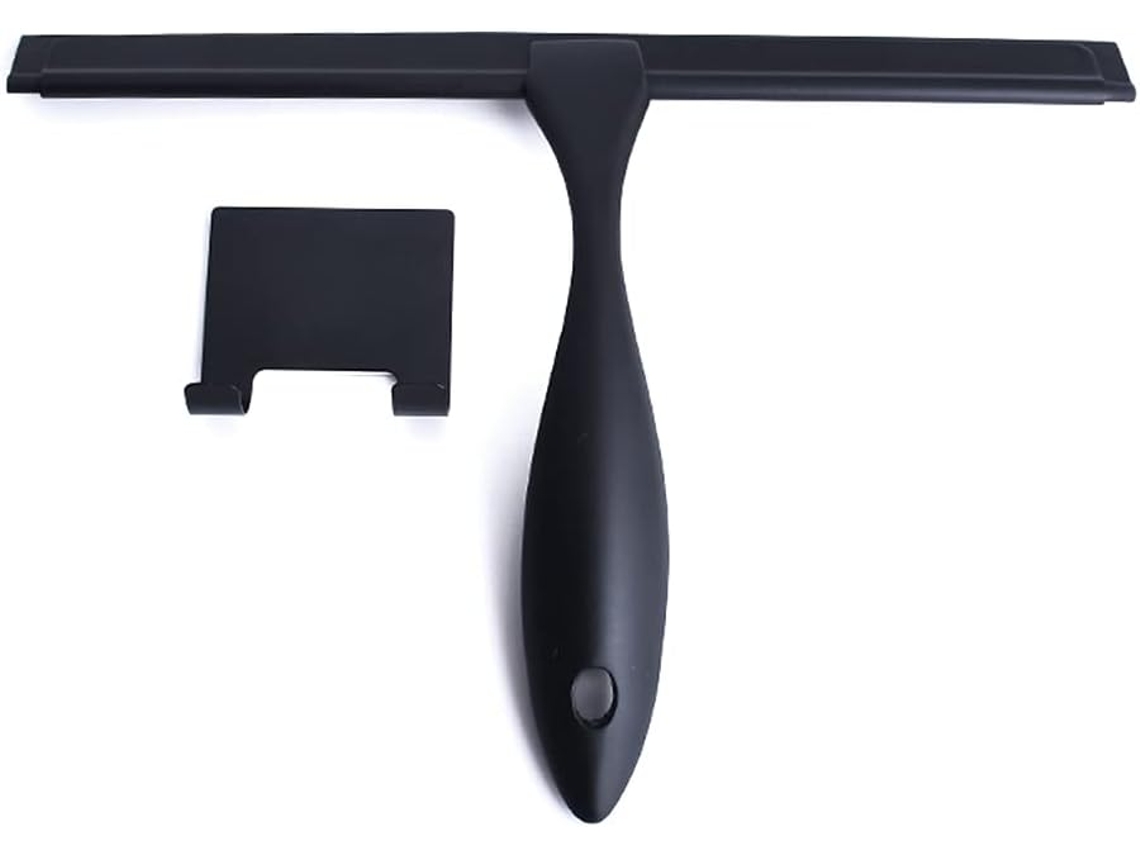 Rodo De Aço Inoxidável Preto Fosco Para Portas De Banheiro, Azulejos E Carros, Com Gancho.