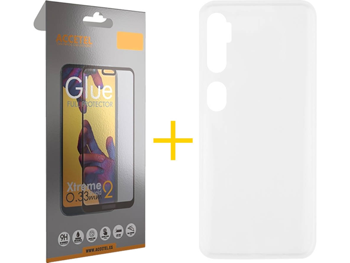 Kit Capa e Película Xiaomi Mi Note 10 ACCETEL Full Liso (Transparente)