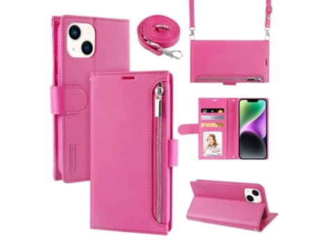 Capa Pega Para Iphone 14 Plus Hanman Pele Sintética Vermelho