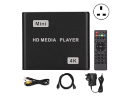 Mini reprodutor de mídia 4K HDMI com controle remoto, LED, 100-240V CHABERLU