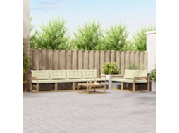 Vidaxl Conjunto De Sofás Para Exterior 7 Unid. Branco E Creme