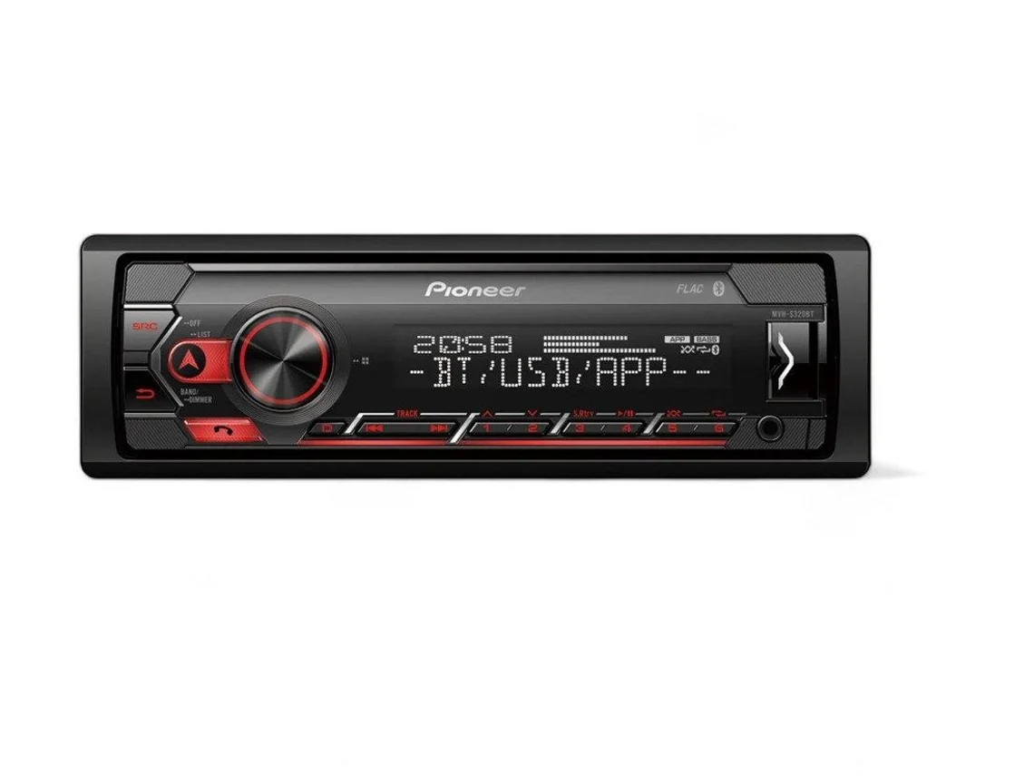 Auto Rádio Pioneer MVH-S320BT 1 DIN – Bluetooth, USB, Equalizador 13 Bandas