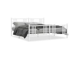 Bed Frame, Bed Frames Vidaxl Branco Aço (193 X 203 Cm)