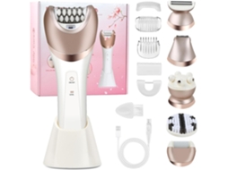 Barbeador elétrico para mulheres, 6 em 1, à prova d'água, IPX7, recarregável por USB, para rosto, braços, pernas e axilas YWP