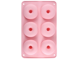 Formas de silicone com 6 cavidades para mesas, donuts e biscoitos. Ideias para tigelas, biscoitos, sobremesas e muffins. Cor Amarela.