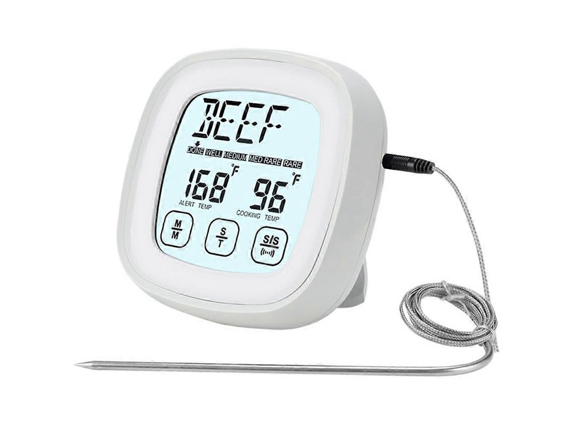 Termômetro Ts 802a 1 Com Tela Sensível Ao Toque De 2,3 Polegadas, 8 Tipos Alimentos, Digital Para Carnes, Ideal Churrasco E Grelha Aquaforge