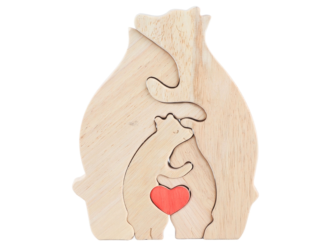 Quebra cabeça de Ursinhos de Madeira Natal para Família