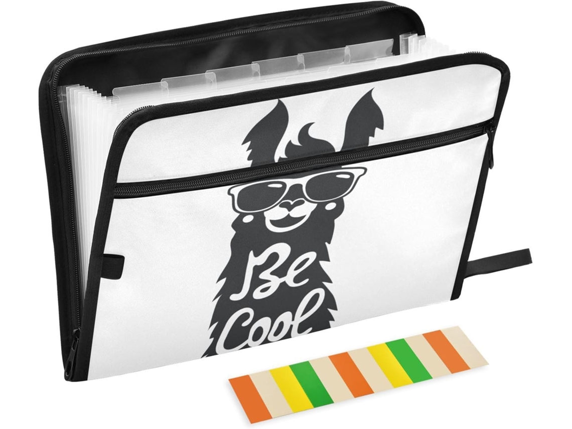 Conjunto de 13 Organizador Documentos com Zíper, Elegante para Escritório/escola na Cor Camelo, Bolsos Expansí