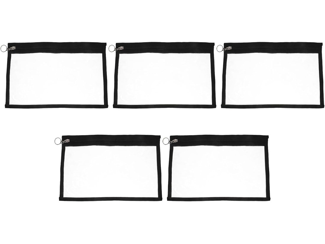 5 Caneta em Pvc, Transparente, com Zíper, Itens de Viagem CHABERLU