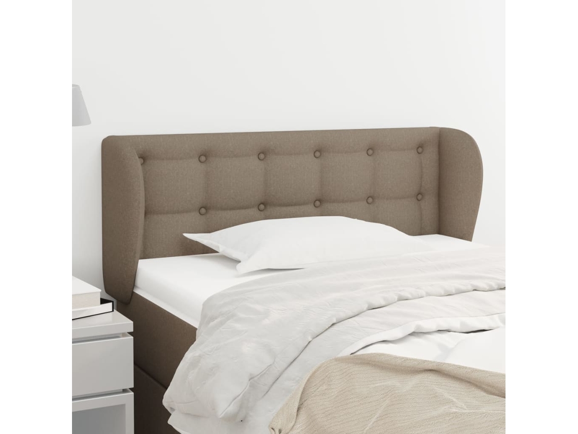 Cabecero con Trabillas de Tela 103x23x78/88 Cm Gris-Marrón